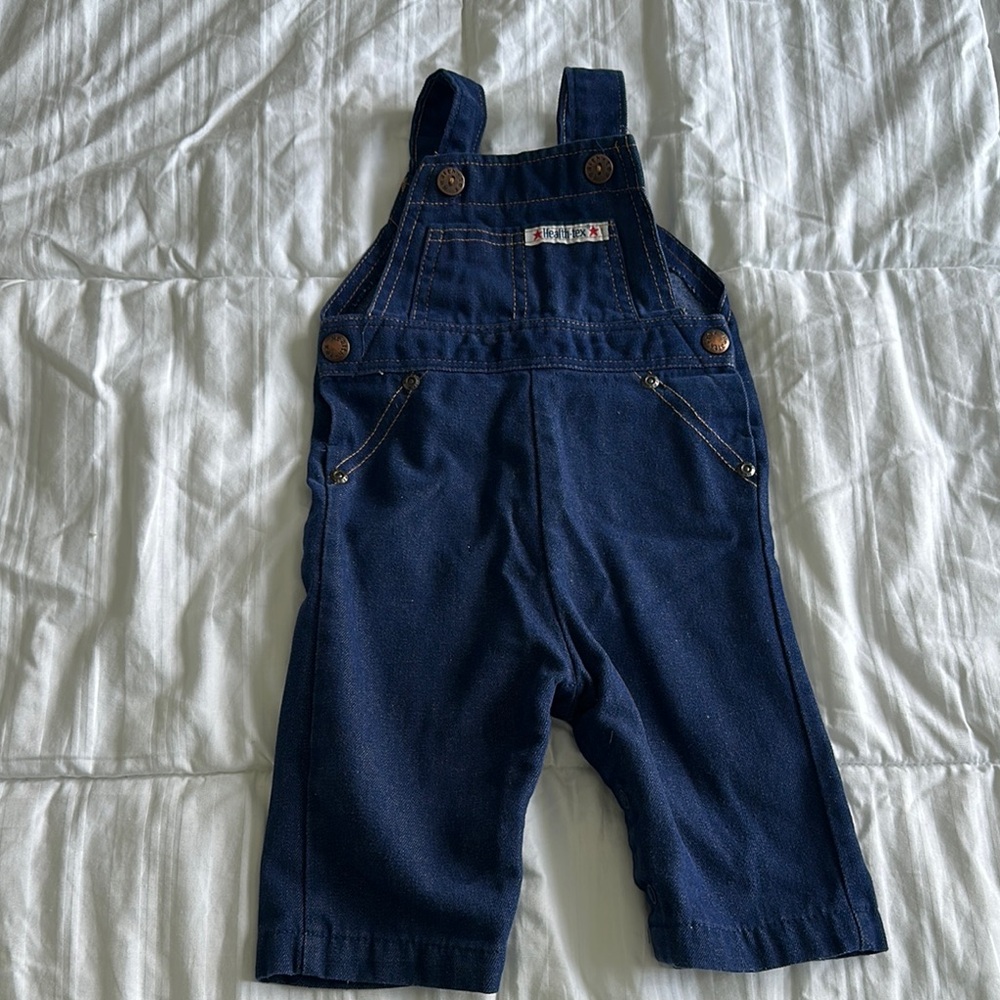 Vintage Health-Tex Kids Navy Blue Overalls size 3 months